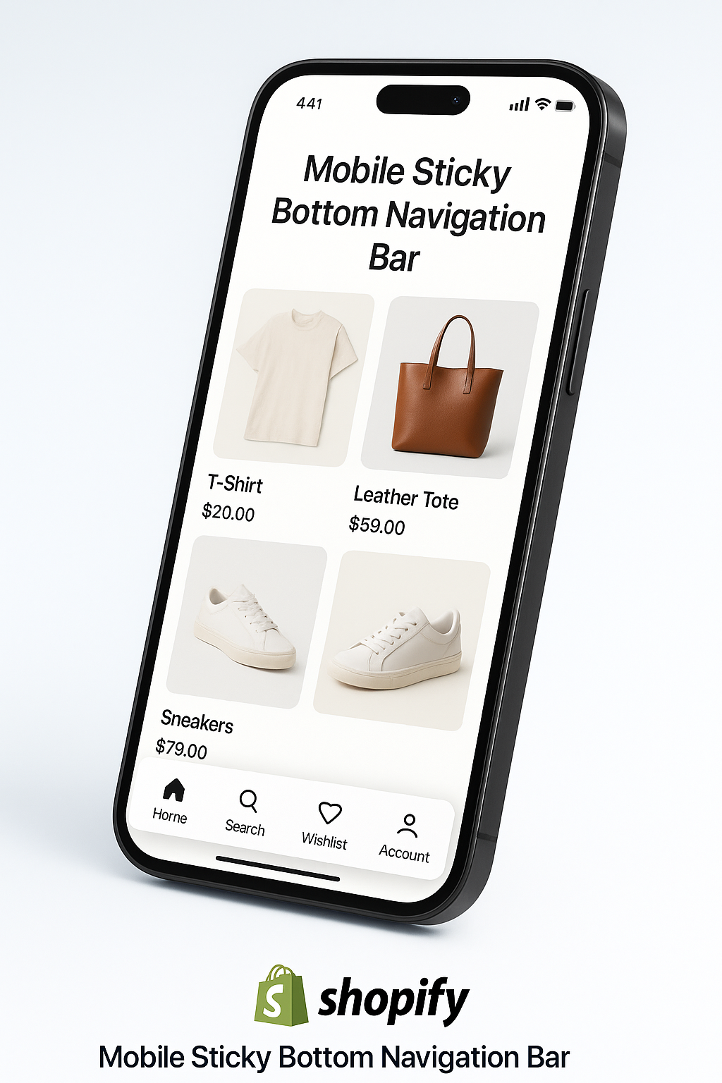 Mobile Sticky Bottom Navigation Bar