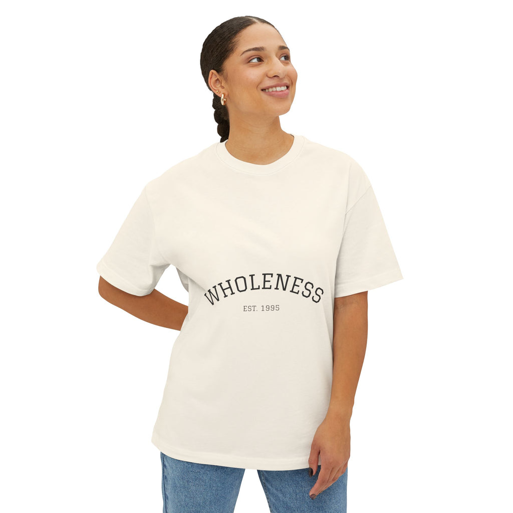 Wholeness Unisex Oversized Boxy Tee, Relaxed Fit Shirt, Casualwear, Self-Care Gift, Comfortable Summer Top, Everyday Wear