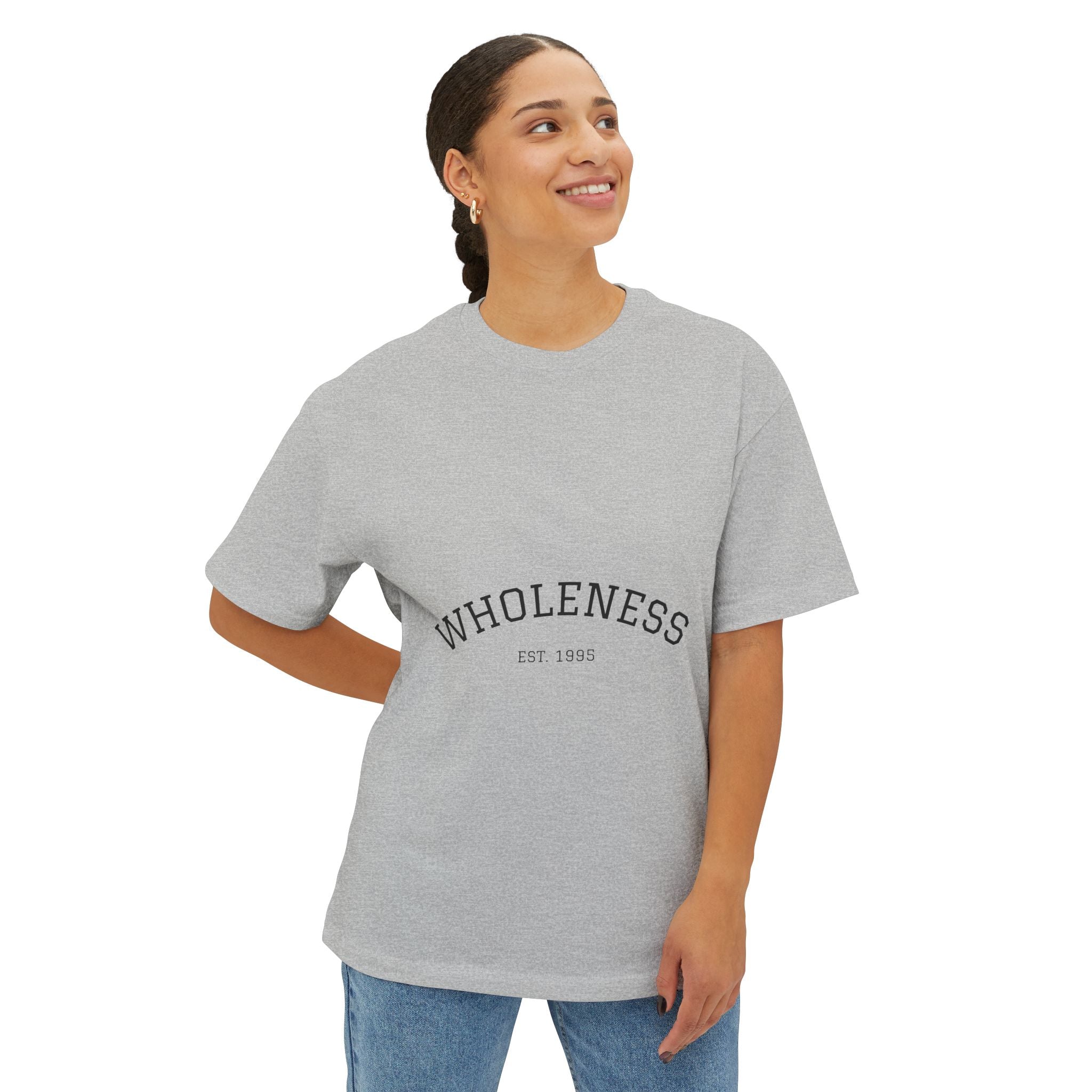Wholeness Unisex Oversized Boxy Tee, Relaxed Fit Shirt, Casualwear, Self-Care Gift, Comfortable Summer Top, Everyday Wear