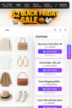🎟️ Floating Coupon Drawer