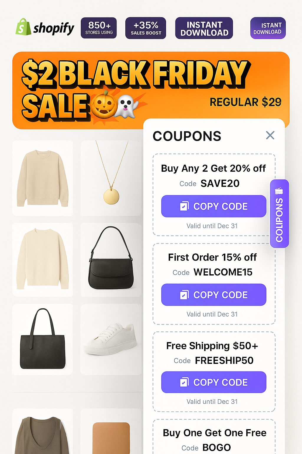🎟️ Floating Coupon Drawer